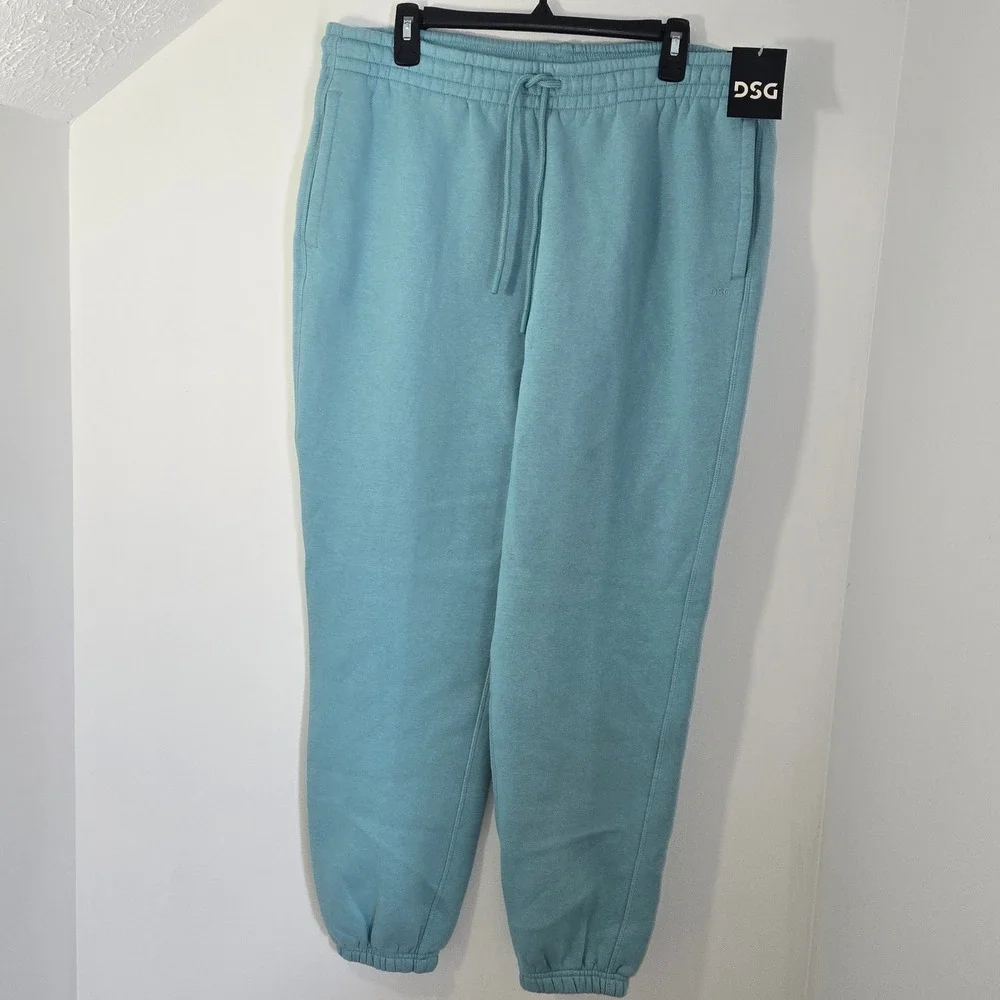 DSG Mens Classic Fleece Cinch Jogger Pants Blue XL NWT